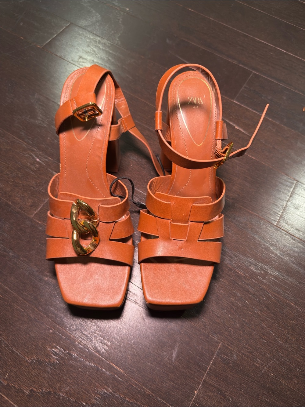 Brown wedge heels